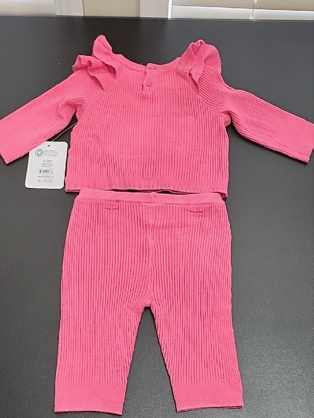 wonder nation Pink Ribbed Ruffle-Trim Legging Set - Picture 2 of 2